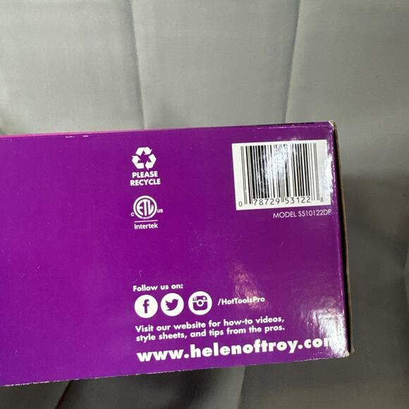 Hot Tools Helix Turbo Ionic Tourmaline Salon Dryer 1875w Purple 2019 Open Box * - Picture 7 of 8